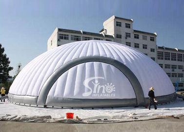 200 persons 18 meters round giant white inflatable dome tent with removable doors