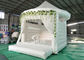 5x4 Inflatable Wedding White Bouncy Castle With Flower Decoration For Wedding Parties Or Events