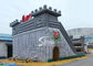 12x10m commercial kids giant inflatable medieval castle slide with tunnel N obstacle course from Sino Inflatables