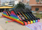 6 Lane Color Run Adults Inflatable Obstacle Course With 2 Hill Slides For Outdoor 5K Sports Activities