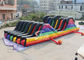 6 Lane Color Run Adults Inflatable Obstacle Course With 2 Hill Slides For Outdoor 5K Sports Activities