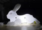 5m Long Giant Blow Up Illuminated Inflatable White Rabbit With LED Light For Outdoor Promotion