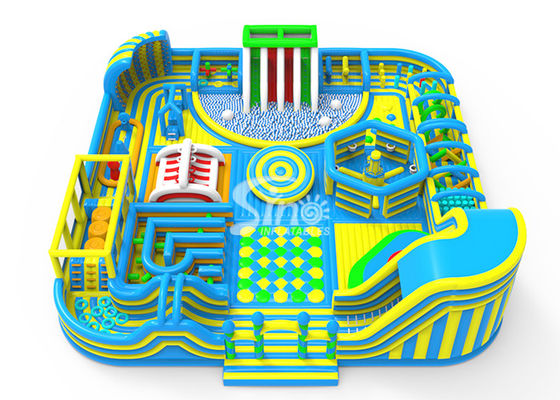 35x35m সবচেয়ে বড় ইনডোর খেলার মাঠ ইনফ্ল্যাটেবল থিম পার্ক বাচ্চাদের জন্য এবং প্রাপ্তবয়স্কদের বিনোদন পার্ক